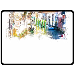 Venice T- Shirt Venice Voyage Art Digital Painting Watercolor Discovery T- Shirt (1) Fleece Blanket (large) by ZUXUMI