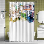 Venice T- Shirt Venice Voyage Art Digital Painting Watercolor Discovery T- Shirt (1) Shower Curtain 48  x 72  (Small)  Curtain(48  X 72 )