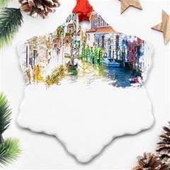 Venice T- Shirt Venice Voyage Art Digital Painting Watercolor Discovery T- Shirt (1) Ornament (snowflake) by ZUXUMI