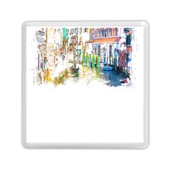 Venice T- Shirt Venice Voyage Art Digital Painting Watercolor Discovery T- Shirt (1) Memory Card Reader (square) by ZUXUMI