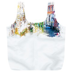 Venice T- Shirt Venice Voyage Art Digital Painting Watercolor Discovery T- Shirt (1) Full Print Recycle Bag (xl) by ZUXUMI