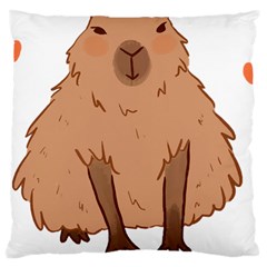 Capybara Art T- Shirt Cute Capybara Art T- Shirt Yoga Reflexion Pose T- Shirtyoga Reflexion Pose T- Shirt Large Cushion Case (two Sides) by hizuto