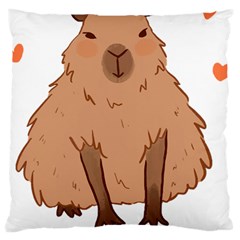 Capybara Art T- Shirt Cute Capybara Art T- Shirt Yoga Reflexion Pose T- Shirtyoga Reflexion Pose T- Shirt Standard Premium Plush Fleece Cushion Case (one Side) by hizuto