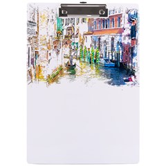 Venice T- Shirt Venice Voyage Art Digital Painting Watercolor Discovery T- Shirt (1) A4 Acrylic Clipboard by ZUXUMI