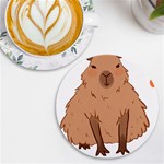 Capybara Art T- Shirt Cute Capybara Art T- Shirt Yoga Reflexion Pose T- Shirtyoga Reflexion Pose T- Shirt UV Print Round Tile Coaster Front