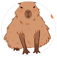 Capybara Art T- Shirt Cute Capybara Art T- Shirt Yoga Reflexion Pose T- Shirtyoga Reflexion Pose T- Shirt Round Trivet by hizuto