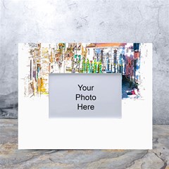 Venice T- Shirt Venice Voyage Art Digital Painting Watercolor Discovery T- Shirt (1) White Tabletop Photo Frame 4 x6  by ZUXUMI