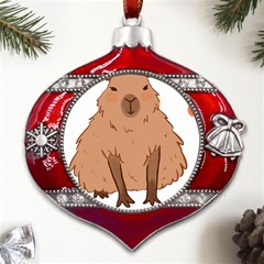 Capybara Art T- Shirt Cute Capybara Art T- Shirt Yoga Reflexion Pose T- Shirtyoga Reflexion Pose T- Shirt Metal Snowflake And Bell Red Ornament by hizuto