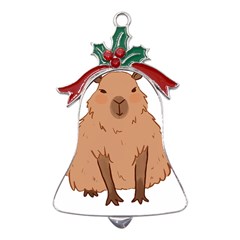 Capybara Art T- Shirt Cute Capybara Art T- Shirt Yoga Reflexion Pose T- Shirtyoga Reflexion Pose T- Shirt Metal Holly Leaf Bell Ornament by hizuto