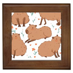 Capybara Art T- Shirt Cute Capybaras Illustration T- Shirt Yoga Reflexion Pose T- Shirtyoga Reflexion Pose T- Shirt Framed Tile by hizuto