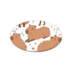 Capybara Art T- Shirt Cute Capybaras Illustration T- Shirt Yoga Reflexion Pose T- Shirtyoga Reflexion Pose T- Shirt Sticker Oval (100 Pack) by hizuto