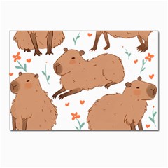 Capybara Art T- Shirt Cute Capybaras Illustration T- Shirt Yoga Reflexion Pose T- Shirtyoga Reflexion Pose T- Shirt Postcards 5  X 7  (pkg Of 10) by hizuto