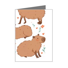 Capybara Art T- Shirt Cute Capybaras Illustration T- Shirt Yoga Reflexion Pose T- Shirtyoga Reflexion Pose T- Shirt Mini Greeting Card by hizuto