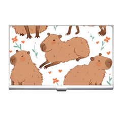 Capybara Art T- Shirt Cute Capybaras Illustration T- Shirt Yoga Reflexion Pose T- Shirtyoga Reflexion Pose T- Shirt Business Card Holder by hizuto