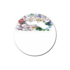 Venice T- Shirt Venice Voyage Art Digital Painting Watercolor Discovery T- Shirt (2) Magnet 3  (round) by ZUXUMI