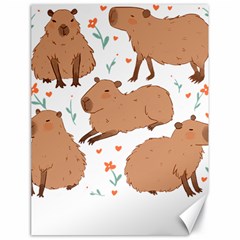 Capybara Art T- Shirt Cute Capybaras Illustration T- Shirt Yoga Reflexion Pose T- Shirtyoga Reflexion Pose T- Shirt Canvas 18  X 24  by hizuto