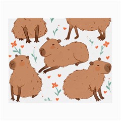 Capybara Art T- Shirt Cute Capybaras Illustration T- Shirt Yoga Reflexion Pose T- Shirtyoga Reflexion Pose T- Shirt Small Glasses Cloth (2 Sides) by hizuto