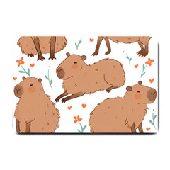 Capybara Art T- Shirt Cute Capybaras Illustration T- Shirt Yoga Reflexion Pose T- Shirtyoga Reflexion Pose T- Shirt Small Doormat by hizuto