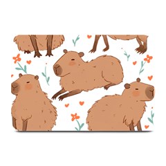 Capybara Art T- Shirt Cute Capybaras Illustration T- Shirt Yoga Reflexion Pose T- Shirtyoga Reflexion Pose T- Shirt Plate Mats by hizuto