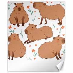 Capybara Art T- Shirt Cute Capybaras Illustration T- Shirt Yoga Reflexion Pose T- Shirtyoga Reflexion Pose T- Shirt Canvas 11  X 14  by hizuto