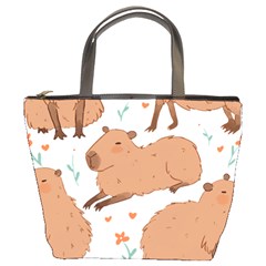 Capybara Art T- Shirt Cute Capybaras Illustration T- Shirt Yoga Reflexion Pose T- Shirtyoga Reflexion Pose T- Shirt Bucket Bag by hizuto