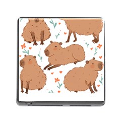 Capybara Art T- Shirt Cute Capybaras Illustration T- Shirt Yoga Reflexion Pose T- Shirtyoga Reflexion Pose T- Shirt Memory Card Reader (square 5 Slot) by hizuto