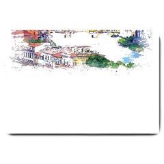 Venice T- Shirt Venice Voyage Art Digital Painting Watercolor Discovery T- Shirt (2) Large Doormat by ZUXUMI