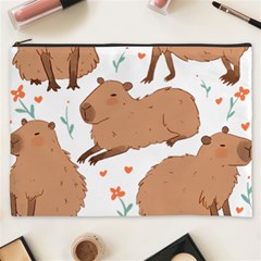 Capybara Art T- Shirt Cute Capybaras Illustration T- Shirt Yoga Reflexion Pose T- Shirtyoga Reflexion Pose T- Shirt Cosmetic Bag (xxxl) by hizuto