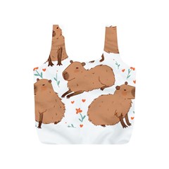 Capybara Art T- Shirt Cute Capybaras Illustration T- Shirt Yoga Reflexion Pose T- Shirtyoga Reflexion Pose T- Shirt Full Print Recycle Bag (s) by hizuto