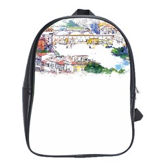 Venice T- Shirt Venice Voyage Art Digital Painting Watercolor Discovery T- Shirt (2) School Bag (xl) by ZUXUMI