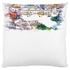 Venice T- Shirt Venice Voyage Art Digital Painting Watercolor Discovery T- Shirt (2) Large Premium Plush Fleece Cushion Case (two Sides) by ZUXUMI