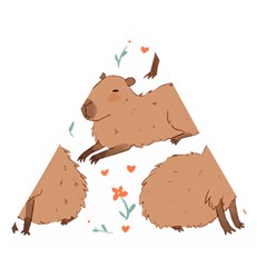 Capybara Art T- Shirt Cute Capybaras Illustration T- Shirt Yoga Reflexion Pose T- Shirtyoga Reflexion Pose T- Shirt Wooden Puzzle Triangle by hizuto