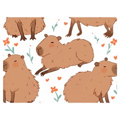 Capybara Art T- Shirt Cute Capybaras Illustration T- Shirt Yoga Reflexion Pose T- Shirtyoga Reflexion Pose T- Shirt Premium Plush Fleece Blanket (extra Small) by hizuto