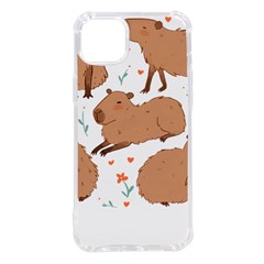 Capybara Art T- Shirt Cute Capybaras Illustration T- Shirt Yoga Reflexion Pose T- Shirtyoga Reflexion Pose T- Shirt Iphone 14 Plus Tpu Uv Print Case by hizuto