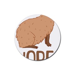 Capybara Art T- Shirt Cute Sad Capybara - Nope T- Shirt Yoga Reflexion Pose T- Shirtyoga Reflexion Pose T- Shirt Rubber Coaster (round) by hizuto