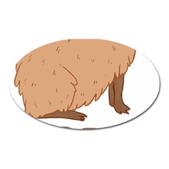 Capybara Art T- Shirt Cute Sad Capybara - Nope T- Shirt Yoga Reflexion Pose T- Shirtyoga Reflexion Pose T- Shirt Oval Magnet by hizuto