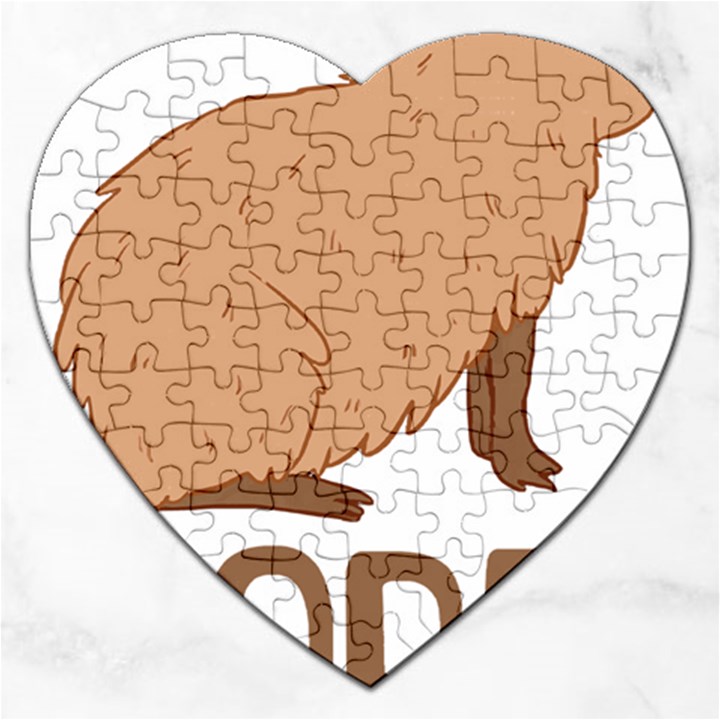 Capybara Art T- Shirt Cute Sad Capybara - Nope T- Shirt Yoga Reflexion Pose T- Shirtyoga Reflexion Pose T- Shirt Jigsaw Puzzle (Heart)