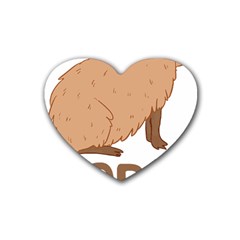 Capybara Art T- Shirt Cute Sad Capybara - Nope T- Shirt Yoga Reflexion Pose T- Shirtyoga Reflexion Pose T- Shirt Rubber Heart Coaster (4 Pack) by hizuto