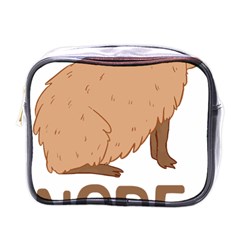 Capybara Art T- Shirt Cute Sad Capybara - Nope T- Shirt Yoga Reflexion Pose T- Shirtyoga Reflexion Pose T- Shirt Mini Toiletries Bag (one Side) by hizuto