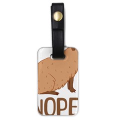 Capybara Art T- Shirt Cute Sad Capybara - Nope T- Shirt Yoga Reflexion Pose T- Shirtyoga Reflexion Pose T- Shirt Luggage Tag (one Side) by hizuto