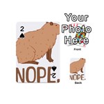 Capybara Art T- Shirt Cute Sad Capybara - Nope T- Shirt Yoga Reflexion Pose T- Shirtyoga Reflexion Pose T- Shirt Playing Cards 54 Designs (Mini) Front - Spade2