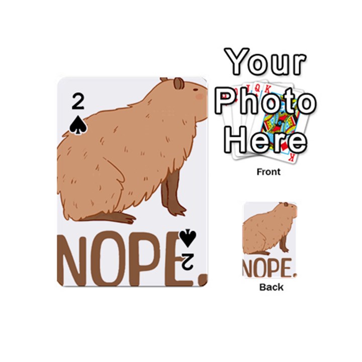 Capybara Art T- Shirt Cute Sad Capybara - Nope T- Shirt Yoga Reflexion Pose T- Shirtyoga Reflexion Pose T- Shirt Playing Cards 54 Designs (Mini)