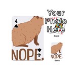 Capybara Art T- Shirt Cute Sad Capybara - Nope T- Shirt Yoga Reflexion Pose T- Shirtyoga Reflexion Pose T- Shirt Playing Cards 54 Designs (Mini) Front - Spade4