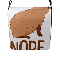 Capybara Art T- Shirt Cute Sad Capybara - Nope T- Shirt Yoga Reflexion Pose T- Shirtyoga Reflexion Pose T- Shirt Flap Closure Messenger Bag (l) by hizuto