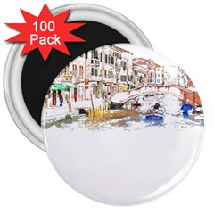 Venice T- Shirt Venice Voyage Art Digital Painting Watercolor Discovery T- Shirt (3) 3  Magnets (100 Pack) by ZUXUMI