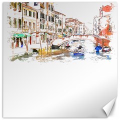 Venice T- Shirt Venice Voyage Art Digital Painting Watercolor Discovery T- Shirt (3) Canvas 20  X 20  by ZUXUMI