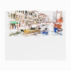 Venice T- Shirt Venice Voyage Art Digital Painting Watercolor Discovery T- Shirt (3) Small Glasses Cloth (2 Sides) by ZUXUMI