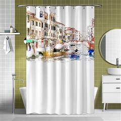 Venice T- Shirt Venice Voyage Art Digital Painting Watercolor Discovery T- Shirt (3) Shower Curtain 48  X 72  (small)  by ZUXUMI