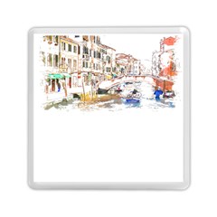 Venice T- Shirt Venice Voyage Art Digital Painting Watercolor Discovery T- Shirt (3) Memory Card Reader (square) by ZUXUMI