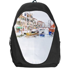 Venice T- Shirt Venice Voyage Art Digital Painting Watercolor Discovery T- Shirt (3) Backpack Bag by ZUXUMI